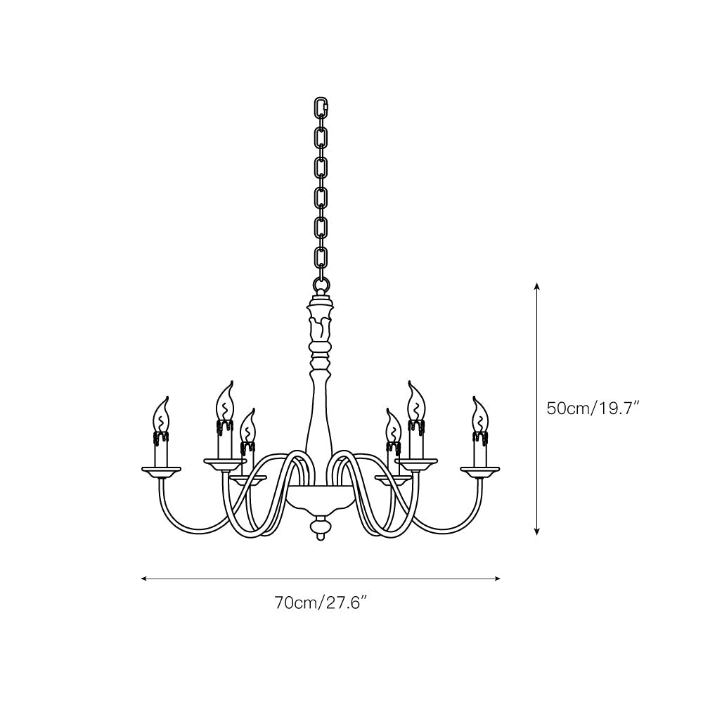 Ljomuvyi Traditional Farmhouse Metal Wood Chandelier - Neutralighting