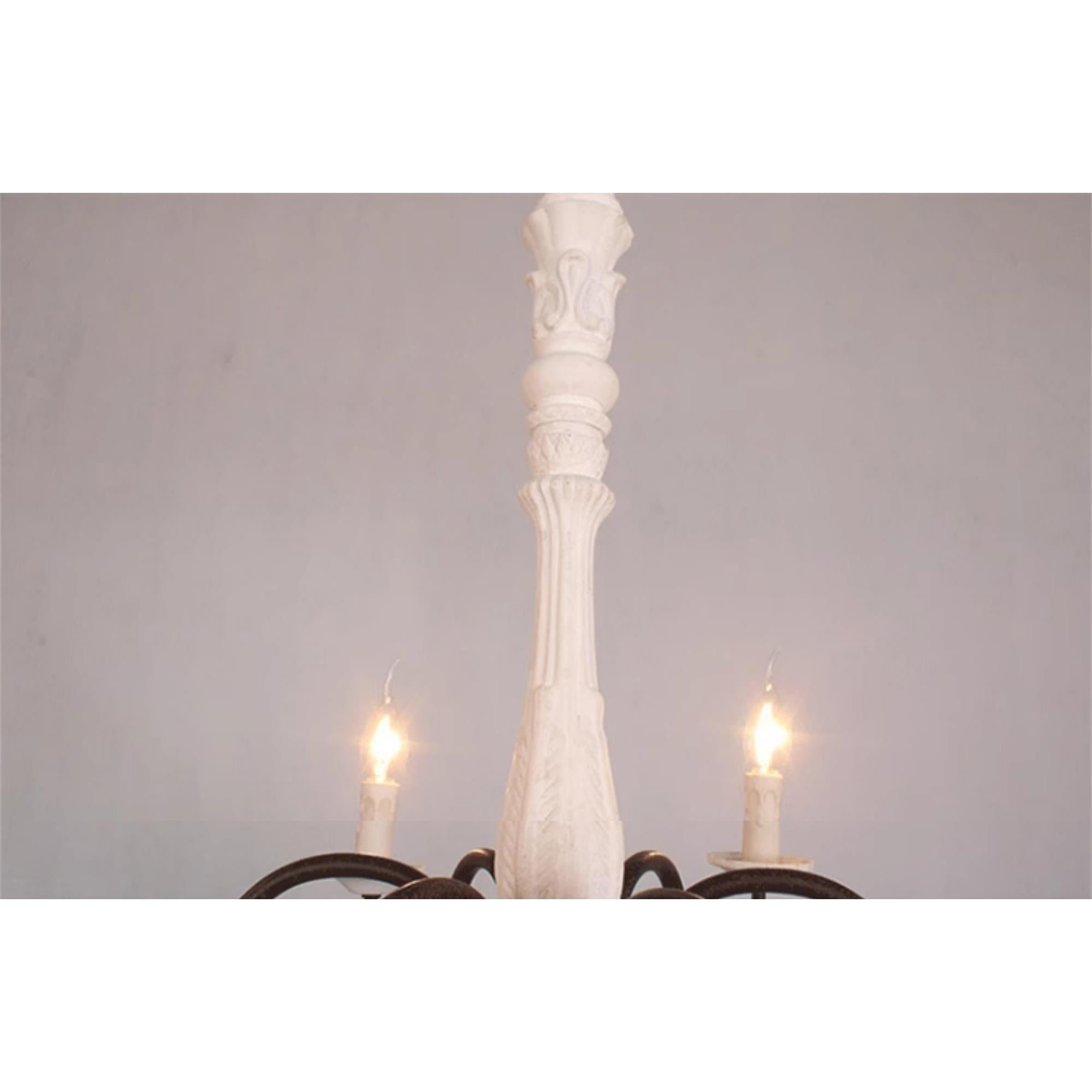 Ljomuvyi Traditional Farmhouse Metal Wood Chandelier - Neutralighting