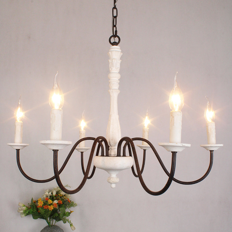 Ljomuvyi Traditional Farmhouse Metal Wood Chandelier - Neutralighting