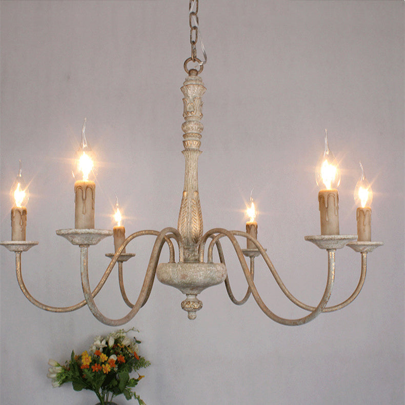 Ljomuvyi Traditional Farmhouse Metal Wood Chandelier - Neutralighting