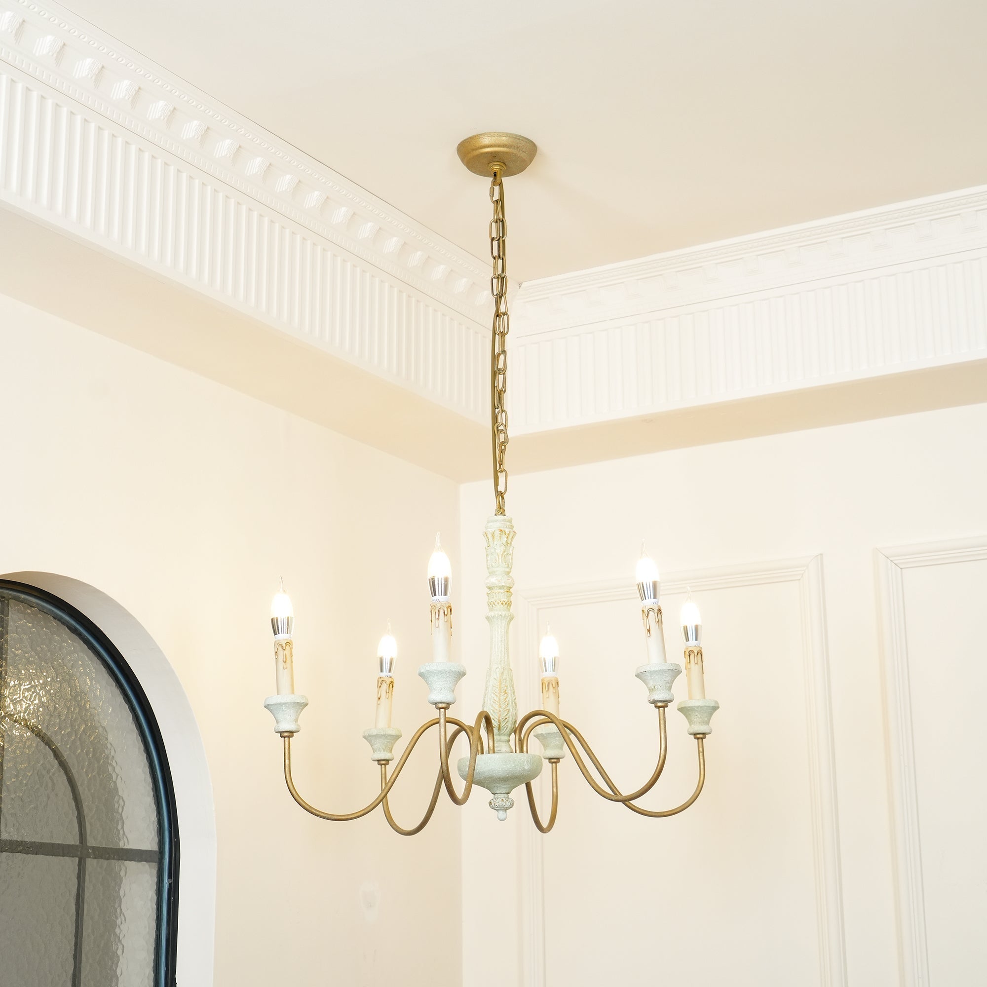 Ljomuvyi Traditional Farmhouse Metal Wood Chandelier - Neutralighting