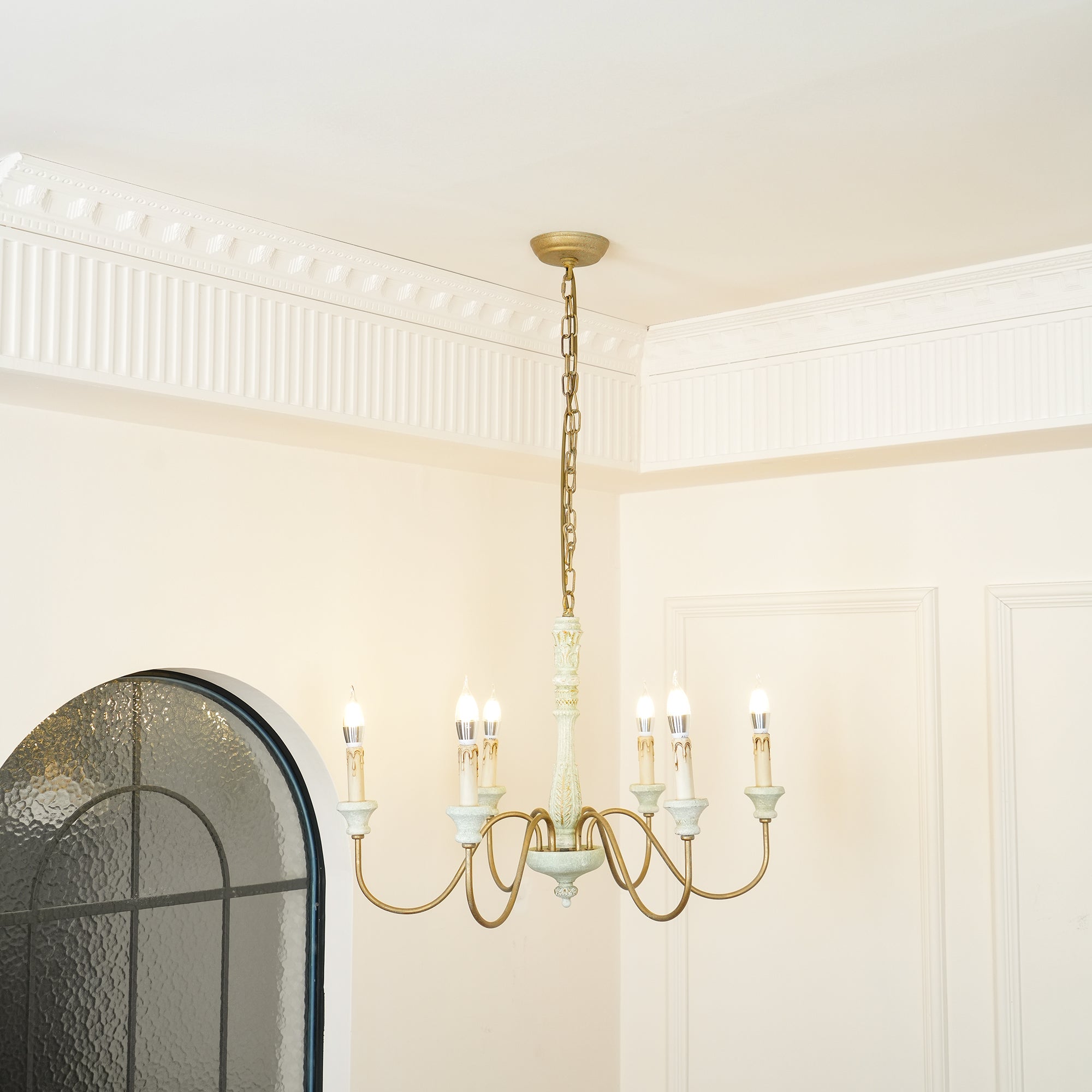 Ljomuvyi Traditional Farmhouse Metal Wood Chandelier - Neutralighting