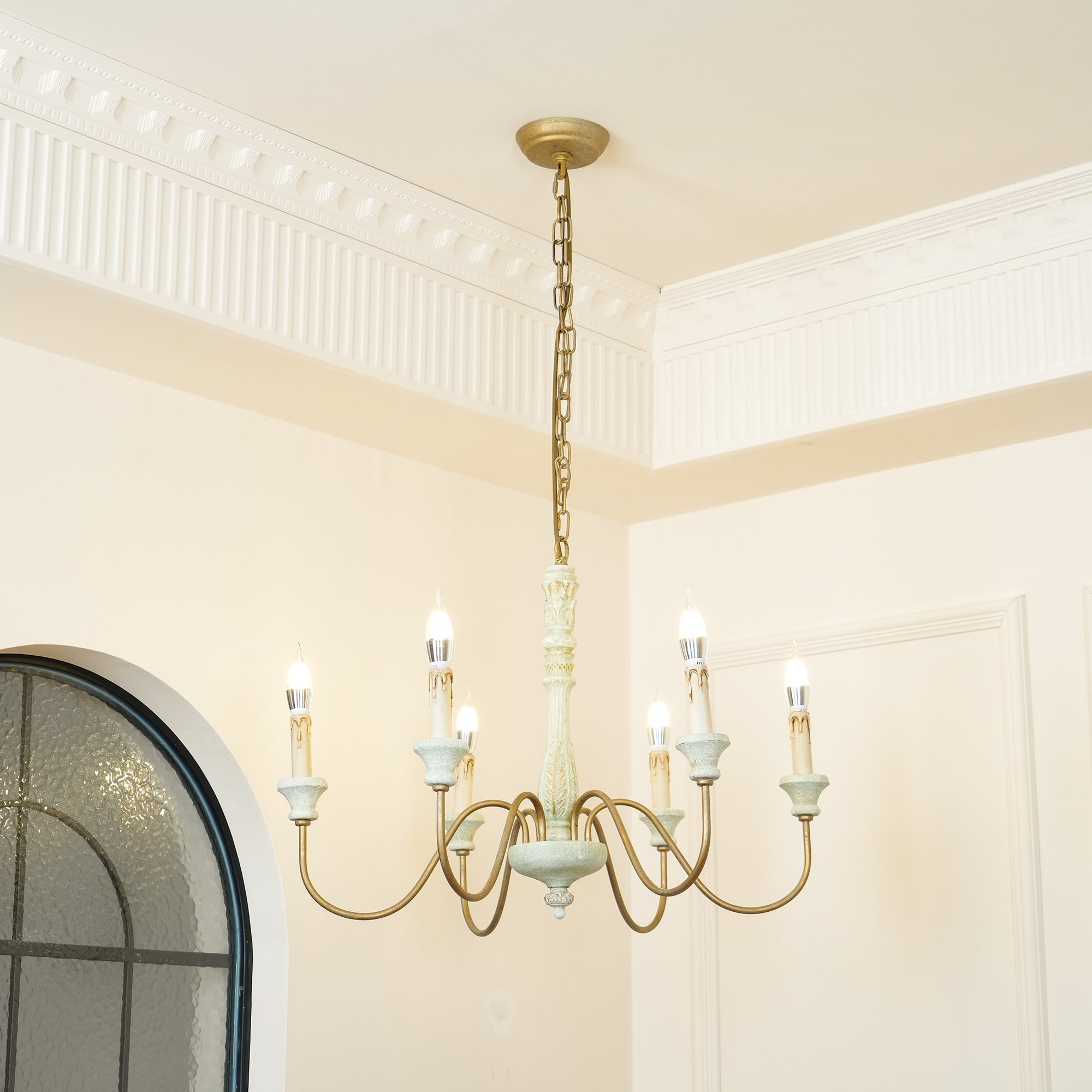 Ljomuvyi Traditional Farmhouse Metal Wood Chandelier - Neutralighting