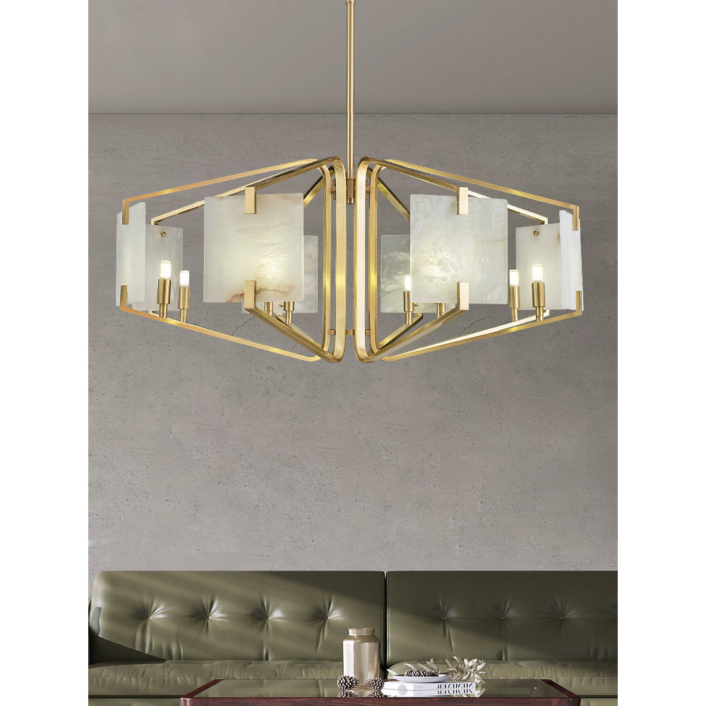 Plotuvys Postmodern Luxury Brass Alabaster Chandelier - Neutralighting
