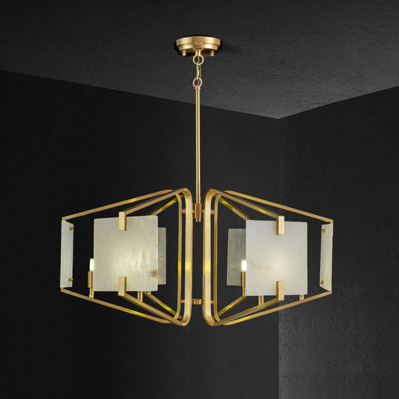 Plotuvys Postmodern Luxury Brass Alabaster Chandelier - Neutralighting