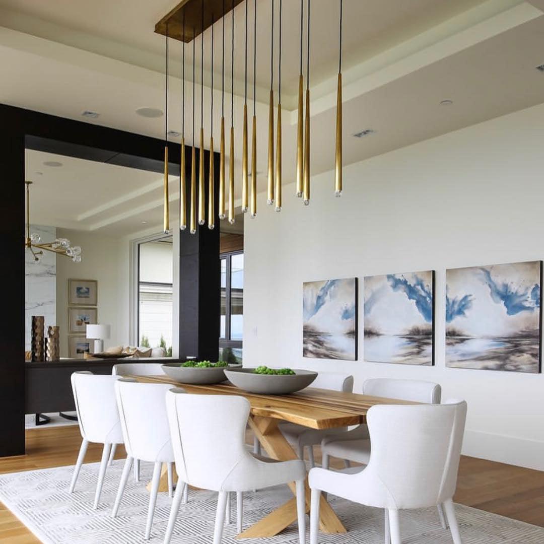 Chandelier with Polished Brass and Crystal Shades Minimalist - Neutralighting
