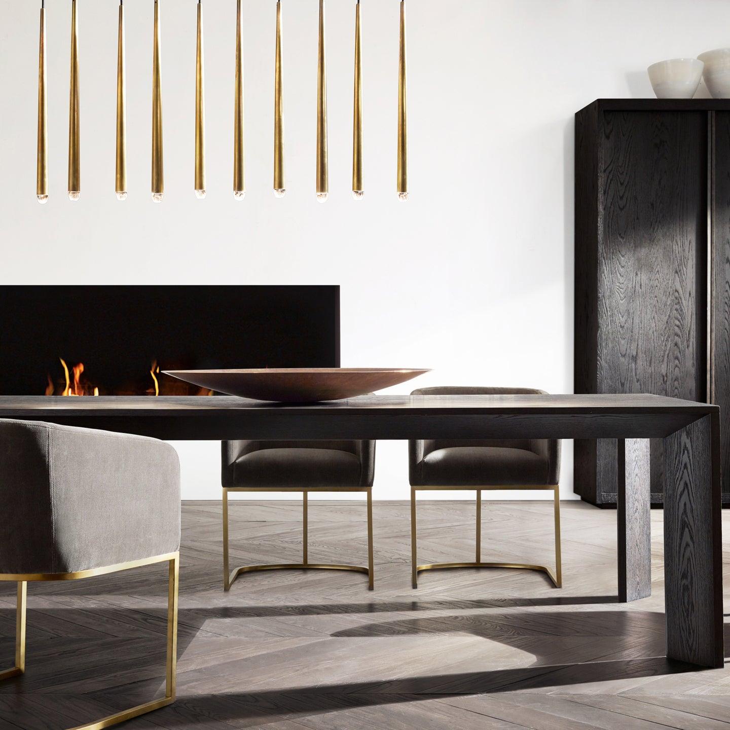 Chandelier with Polished Brass and Crystal Shades Minimalist - Neutralighting