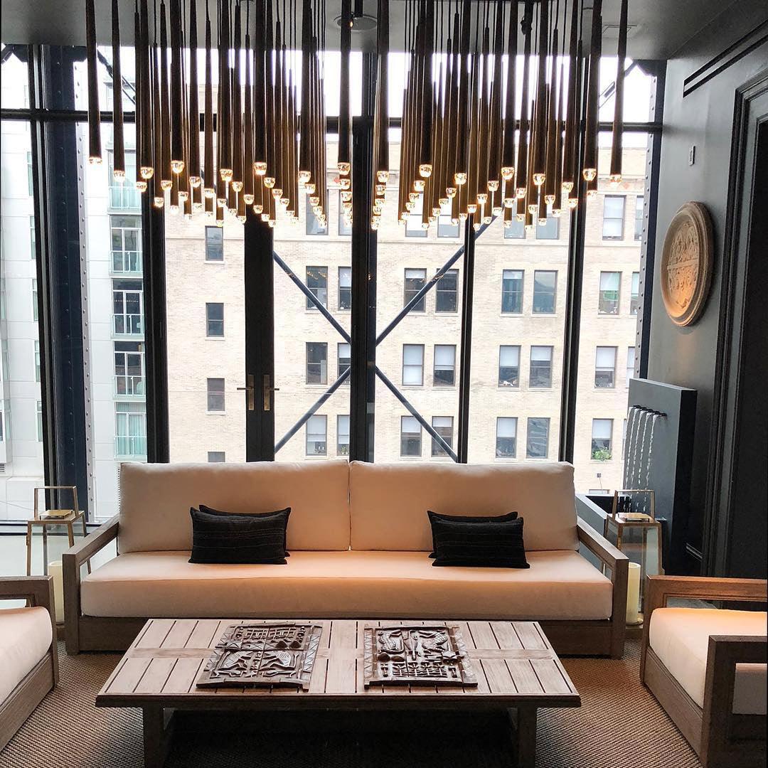 Chandelier with Polished Brass and Crystal Shades Minimalist - Neutralighting