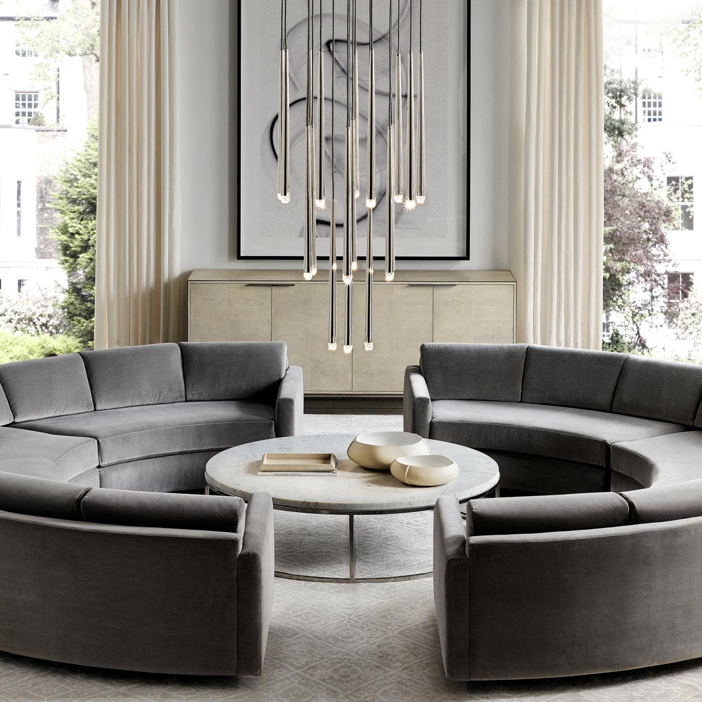 Chandelier Crystal Shade Brass Blackened Silver Luxe Staircase - Neutralighting