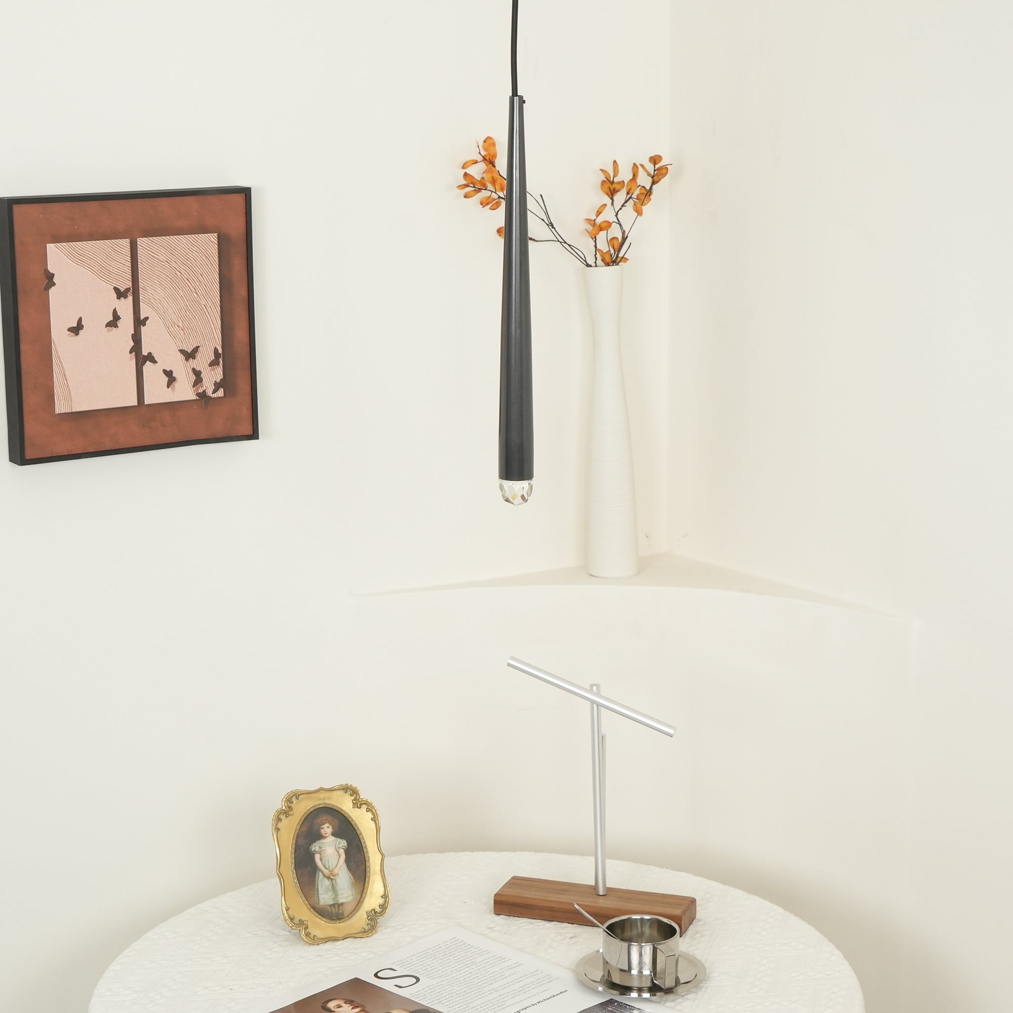 Chandelier Crystal Shade Brass Blackened Silver Luxe Staircase - Neutralighting