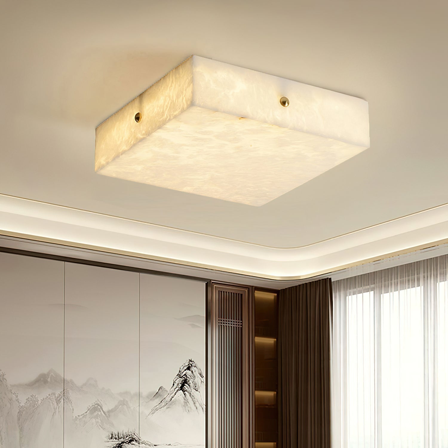 Rauduvys Modern Minimalist Alabaster Ceiling Light - Neutralighting