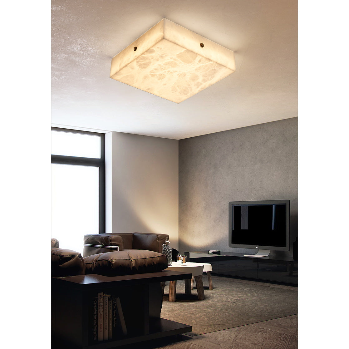 Rauduvys Modern Minimalist Alabaster Ceiling Light - Neutralighting