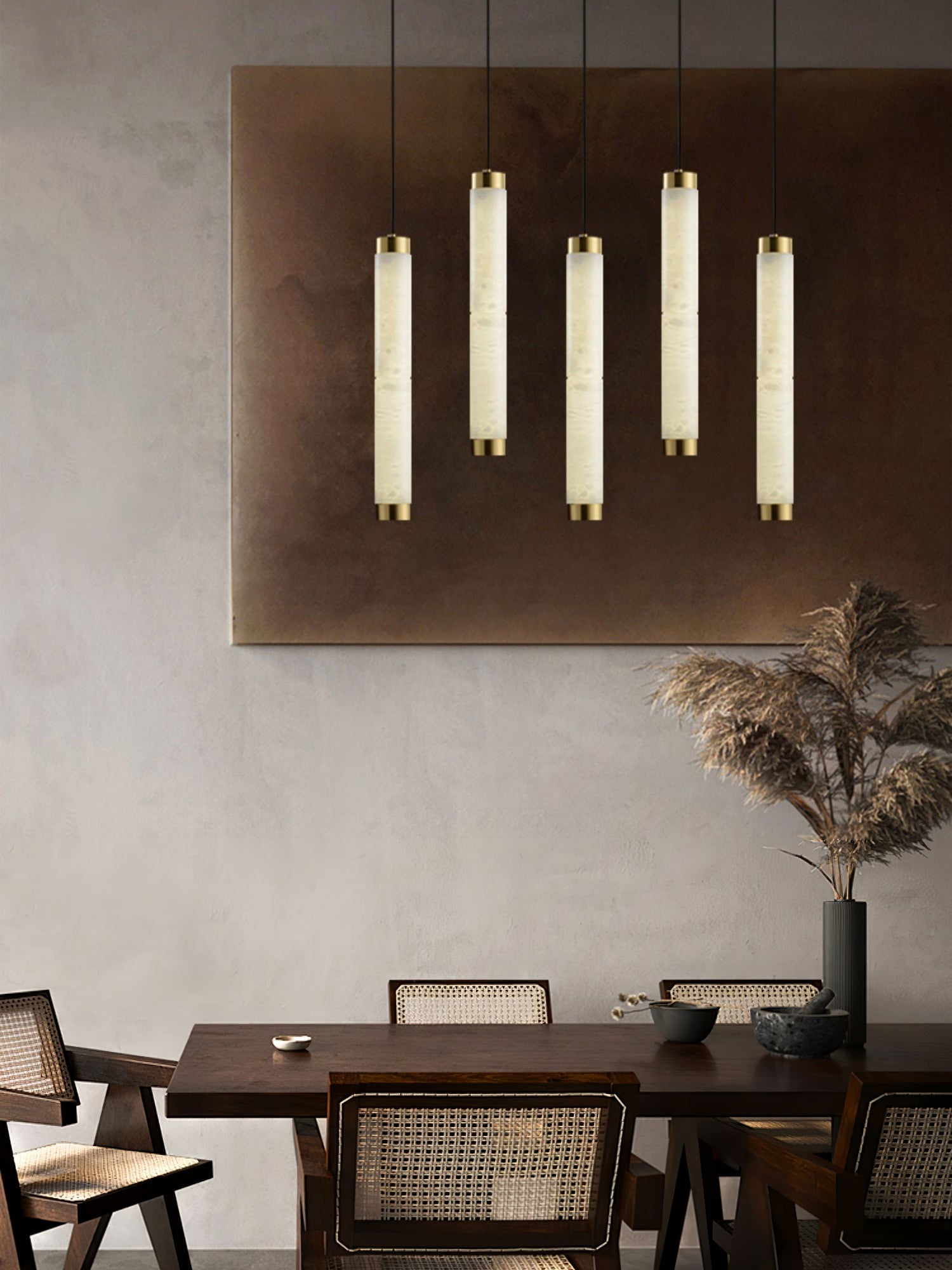Lira Cylindrical Alabaster Pendant Light - Neutralighting