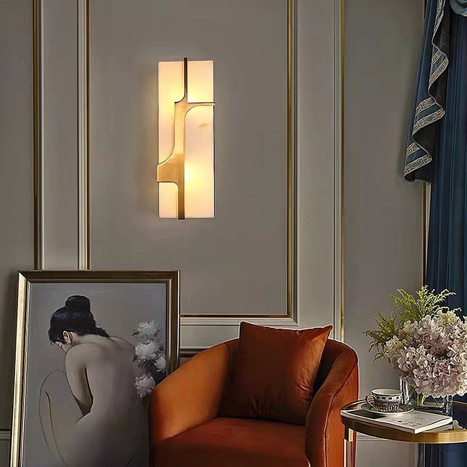 Ariel Wall Lamp Alabaster & Brass Elegance - Neutralighting