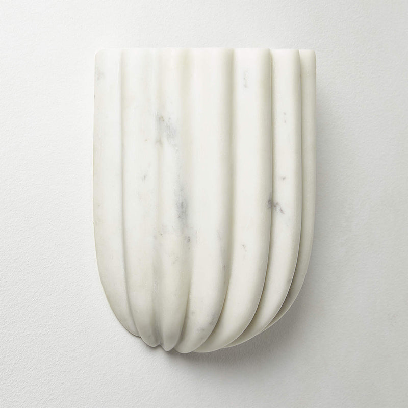 Tinduvys Elegance Ariel Single Marble Fluted Wall Lamp - Neutralighting