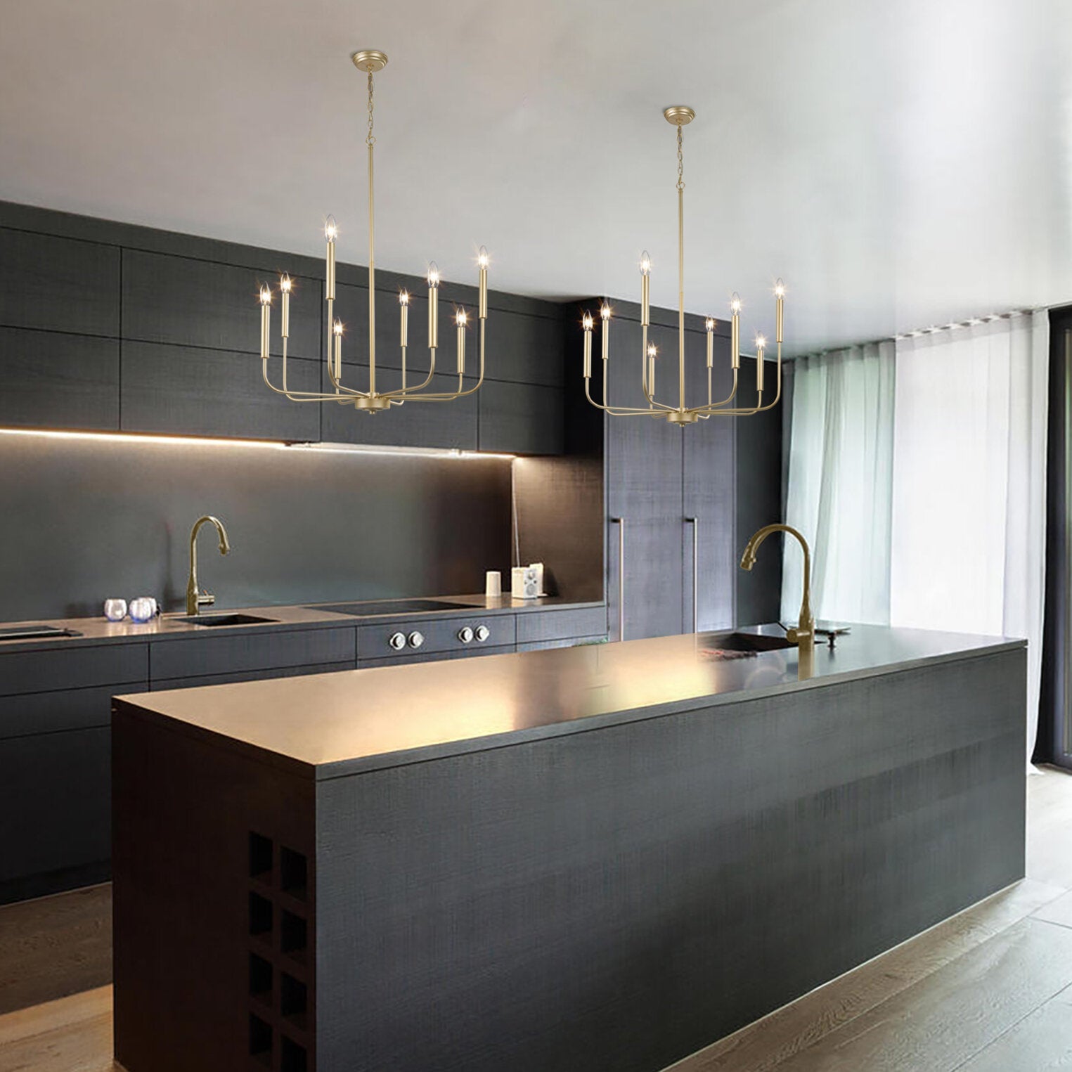 Ulfuvys Modern Candle Industrial Metal Chandelier - Neutralighting