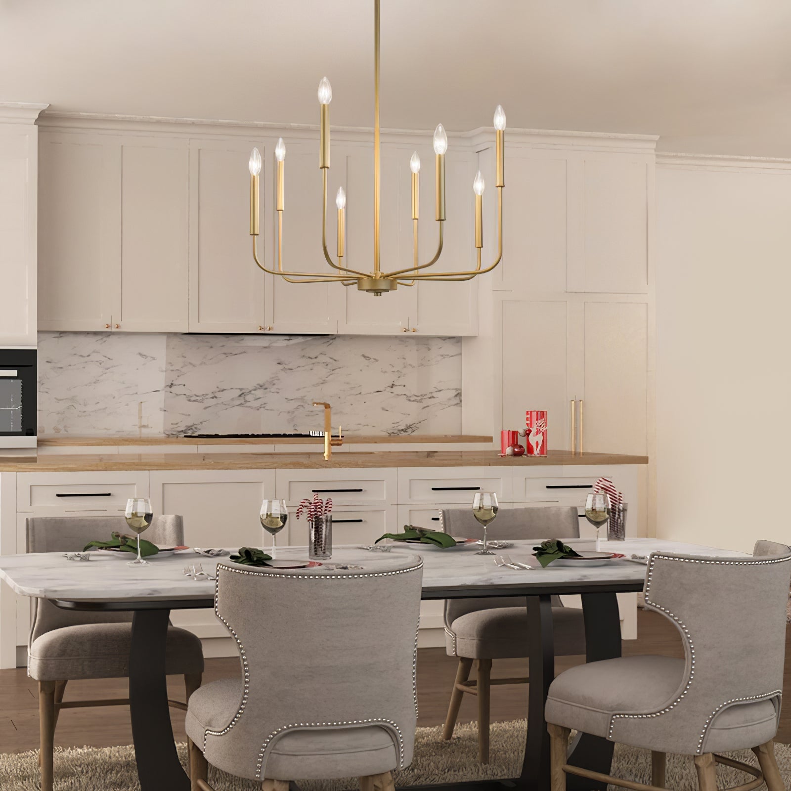 Ulfuvys Modern Candle Industrial Metal Chandelier - Neutralighting