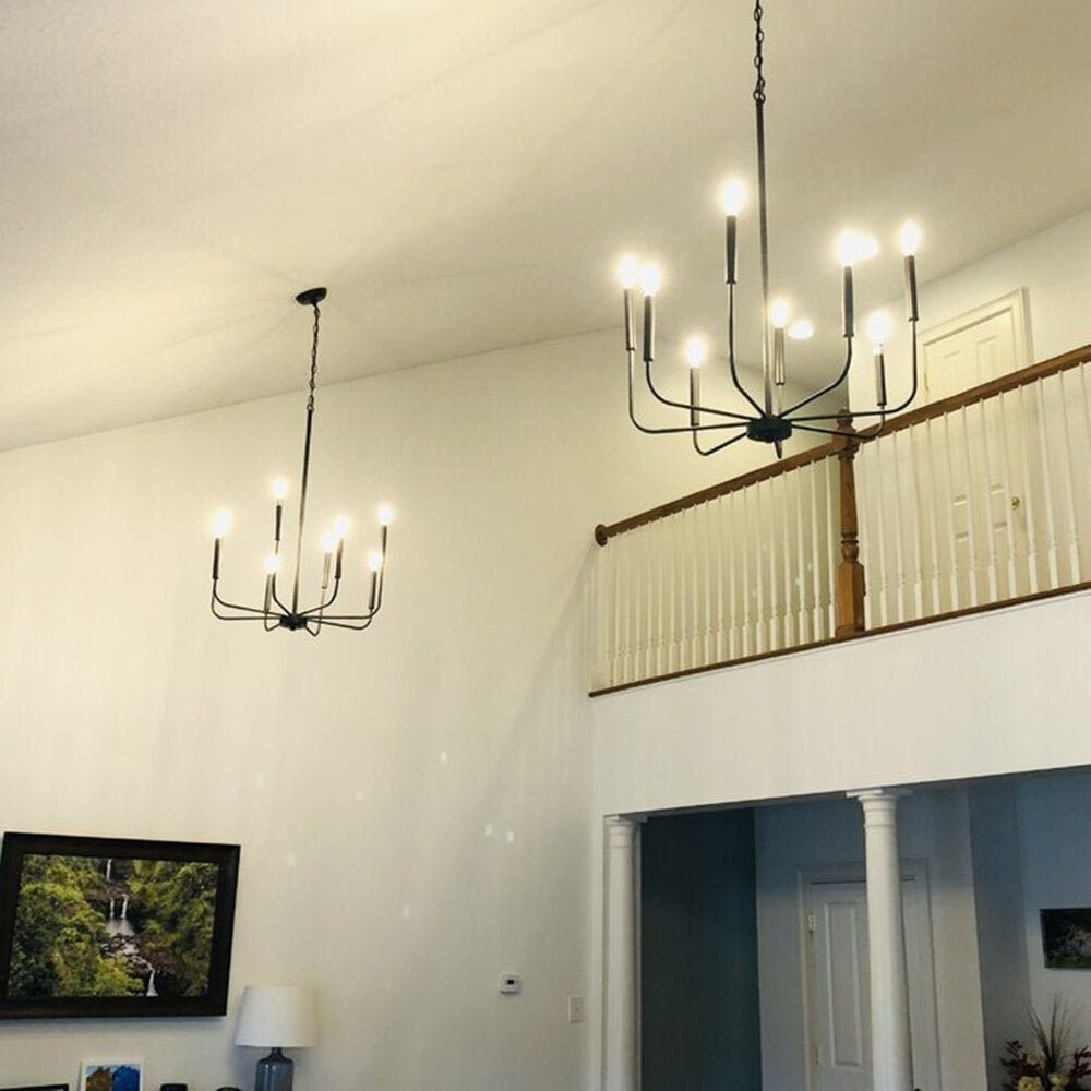 Ulfuvys Modern Candle Industrial Metal Chandelier - Neutralighting