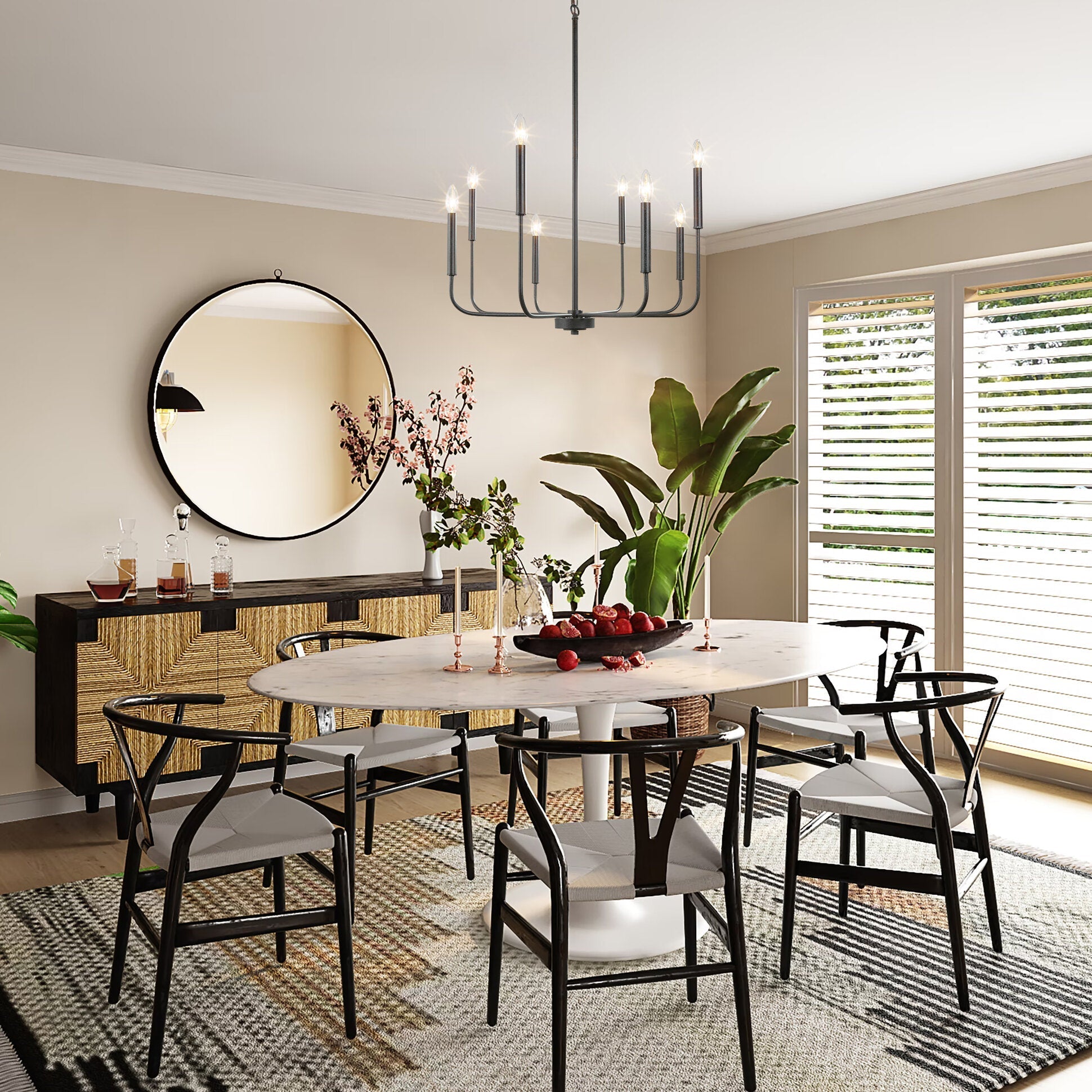 Ulfuvys Modern Candle Industrial Metal Chandelier - Neutralighting