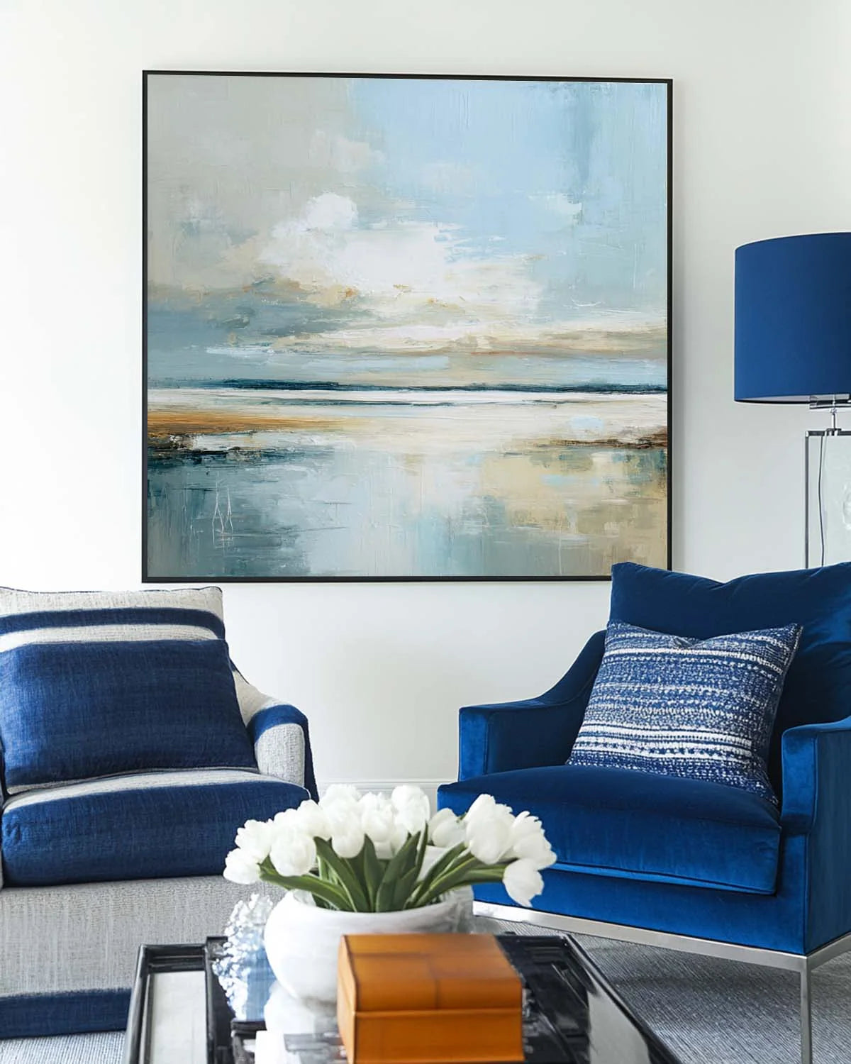 Serene Coastal Landscape Abstract Painting