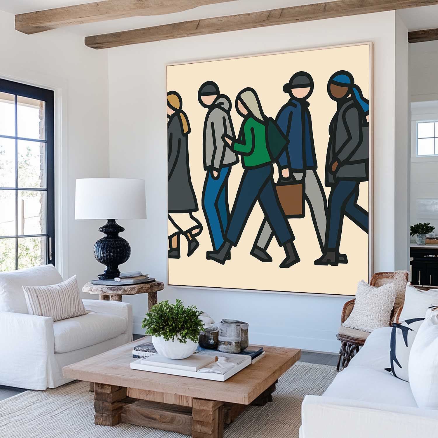 Urban Commuter Pop Art Painting Bold Line