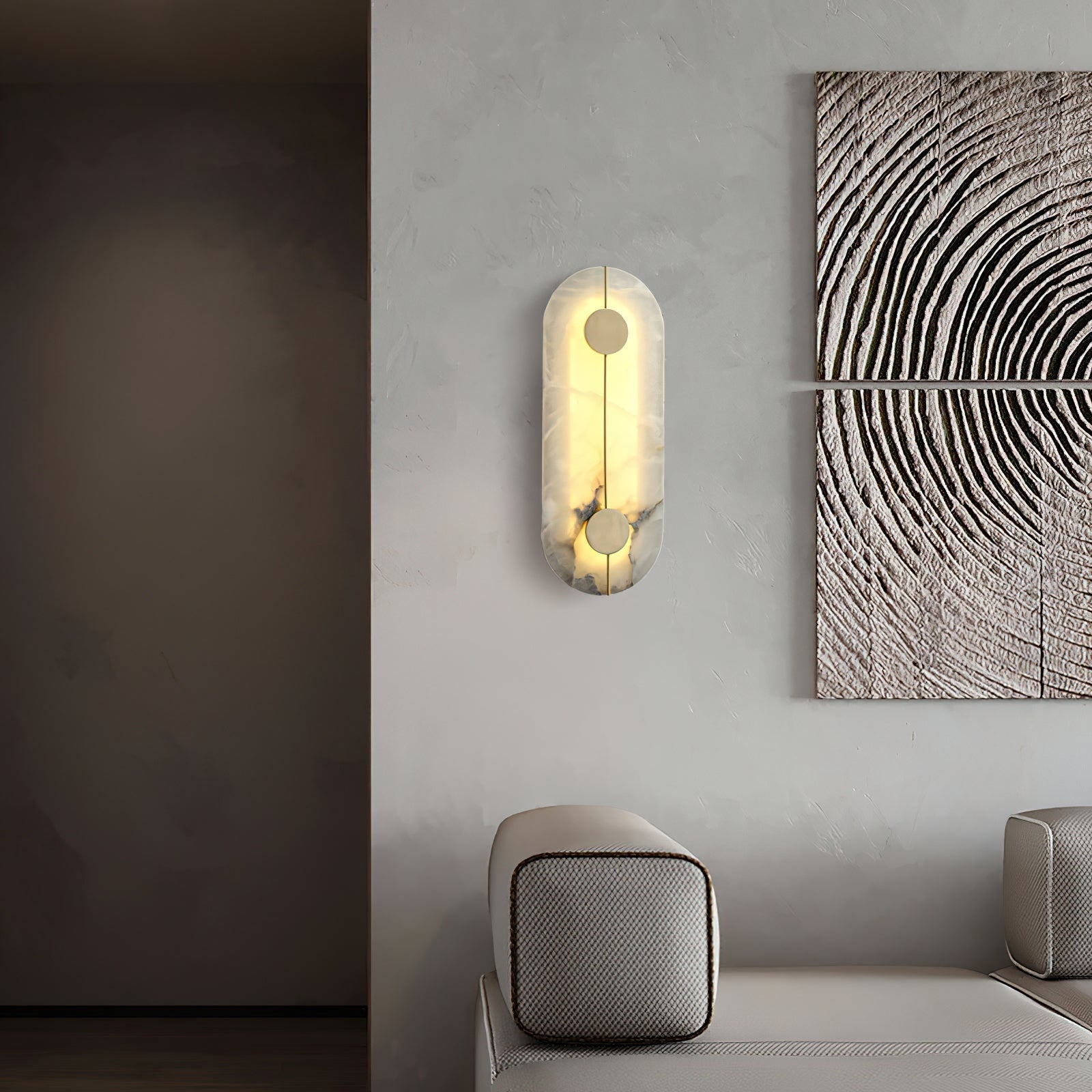 Waegnuvyo Modern Minimalist Alabaster Wall Lamp - Neutralighting