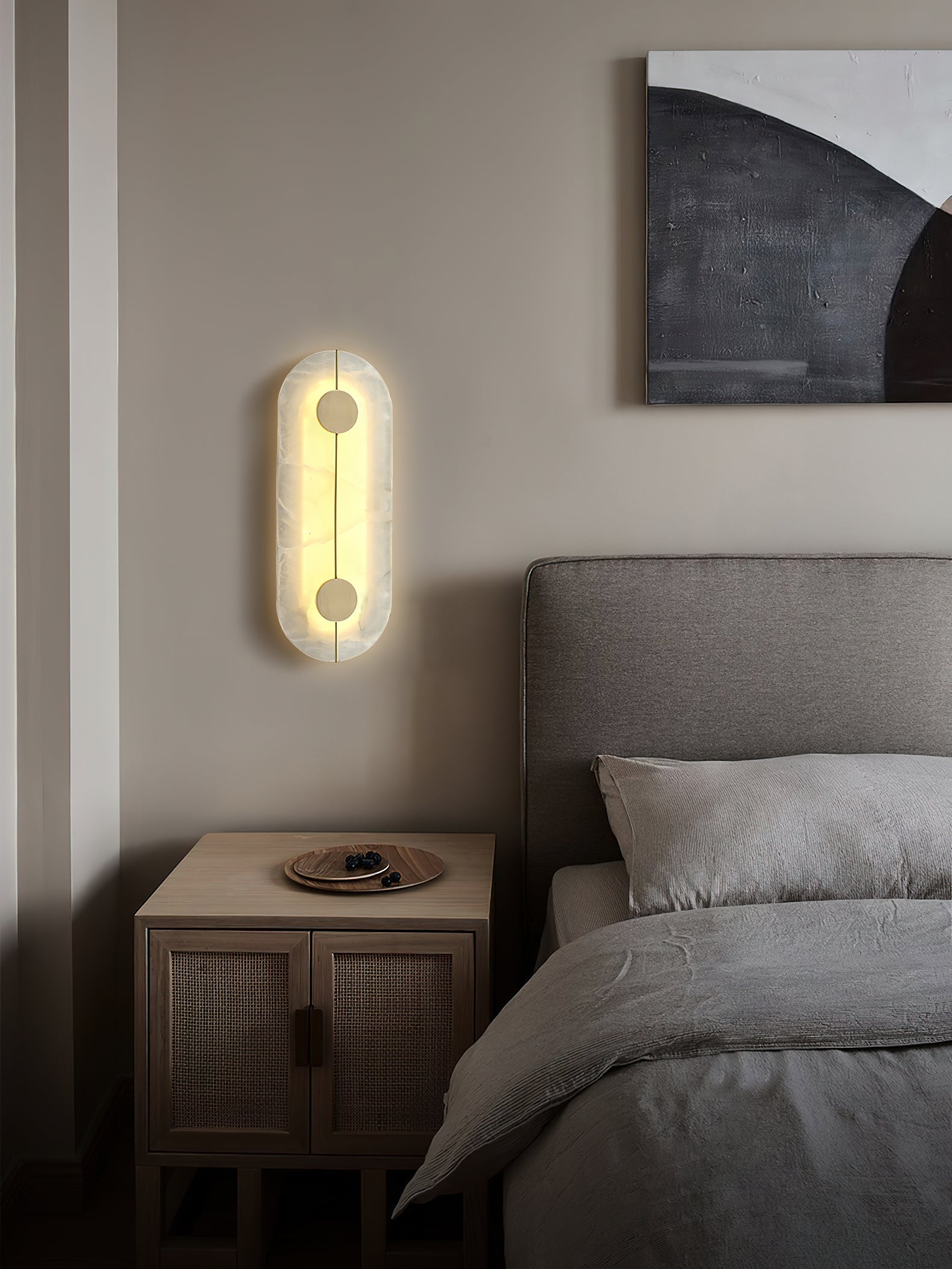 Waegnuvyo Modern Minimalist Alabaster Wall Lamp - Neutralighting