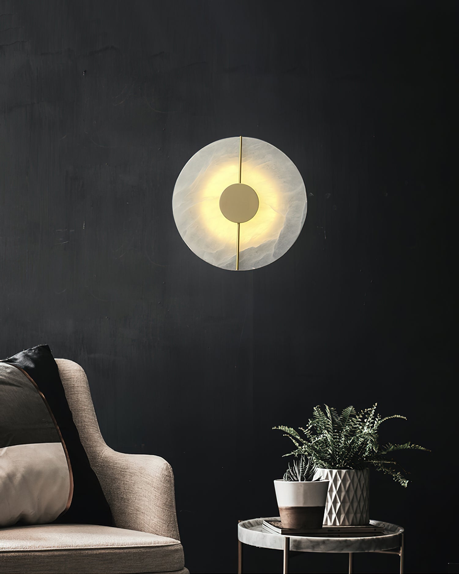 Waegnuvyo Modern Minimalist Alabaster Wall Lamp - Neutralighting