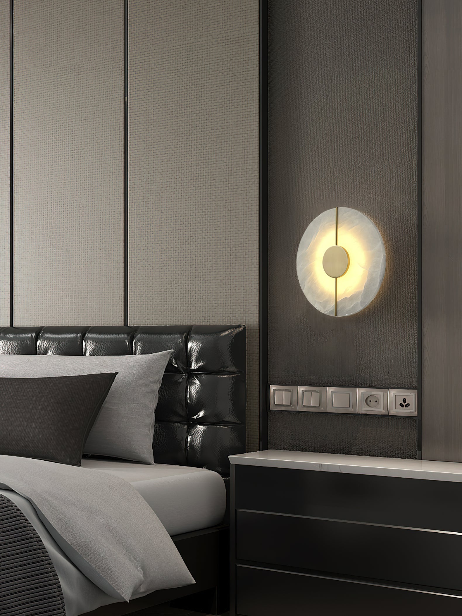 Waegnuvyo Modern Minimalist Alabaster Wall Lamp - Neutralighting