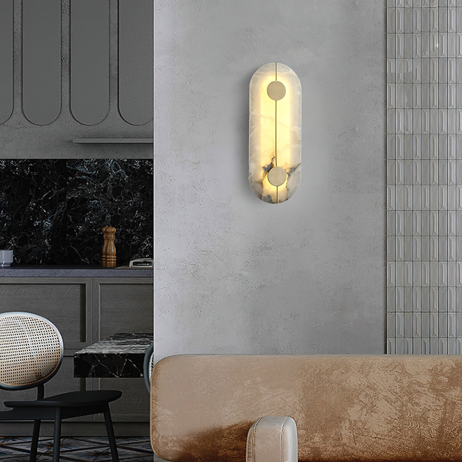 Waegnuvyo Modern Minimalist Alabaster Wall Lamp - Neutralighting