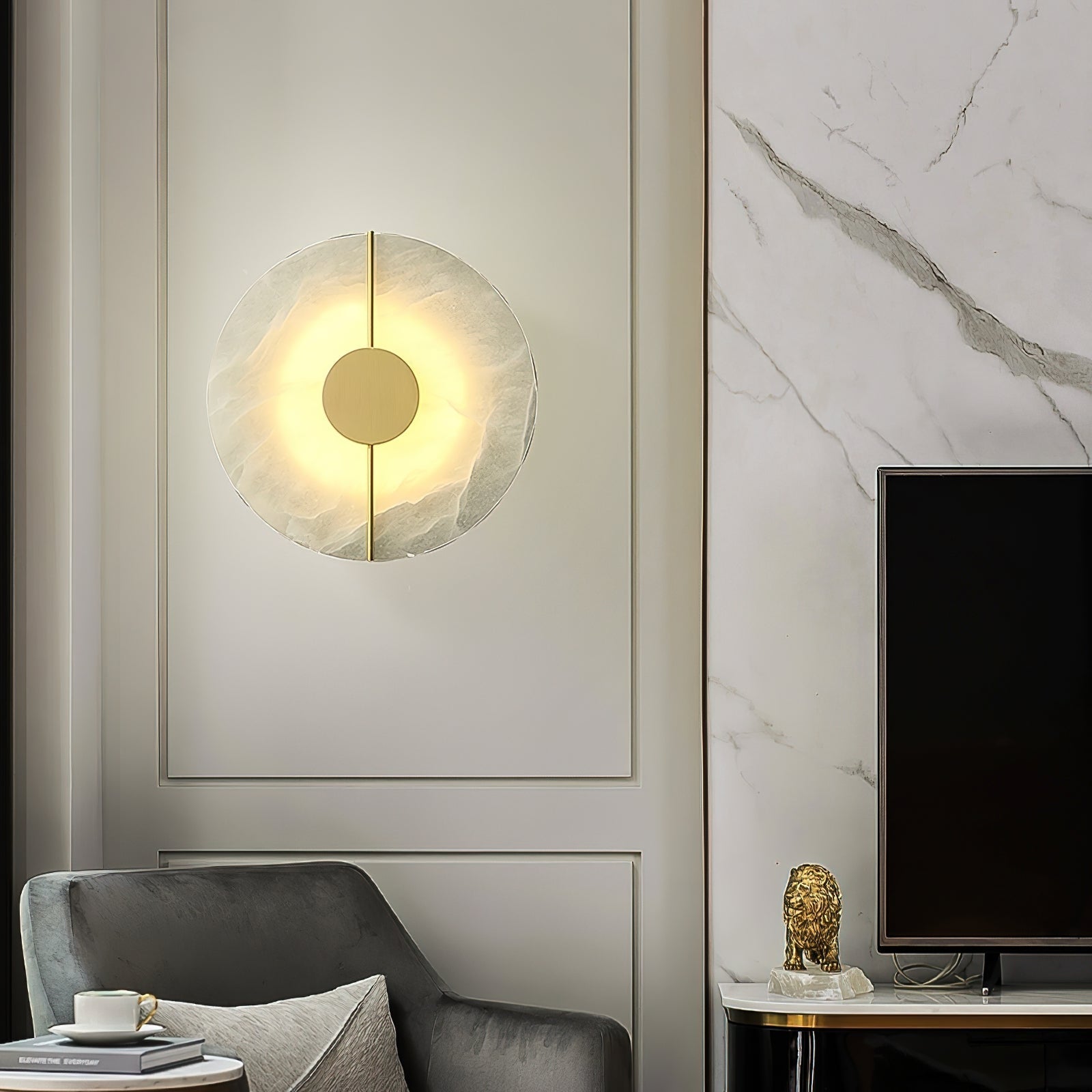 Waegnuvyo Modern Minimalist Alabaster Wall Lamp - Neutralighting