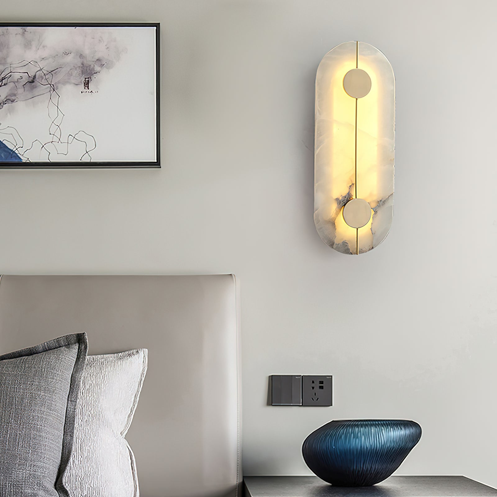 Waegnuvyo Modern Minimalist Alabaster Wall Lamp - Neutralighting