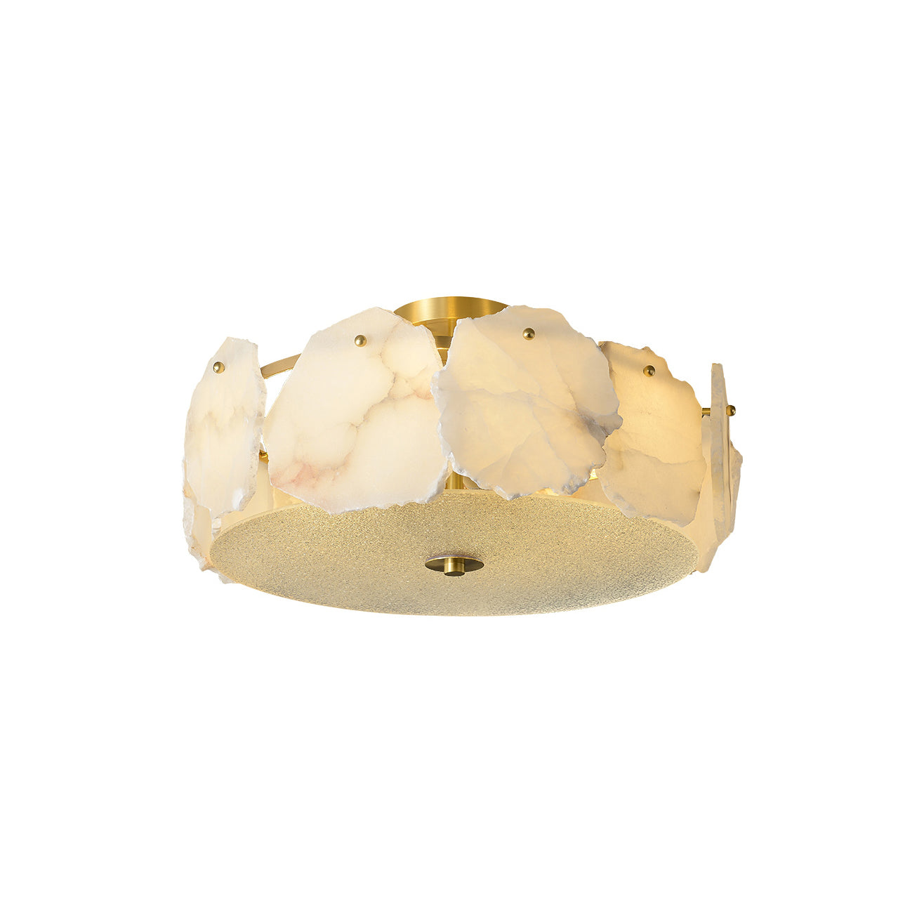 Zoruvys Sophisticated Disc Flat Alabaster Glass Ceiling Light - Neutralighting