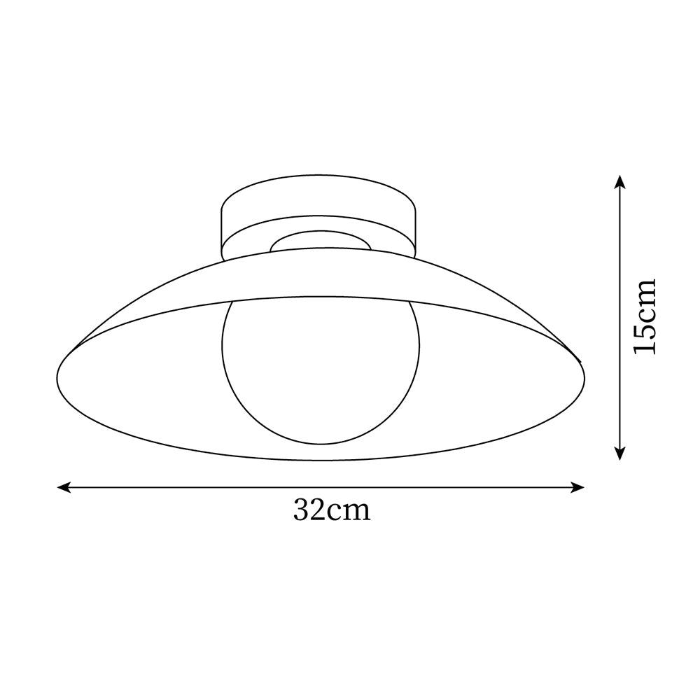 Ceiling Light in Metal Canopy and Glass with Color Options - Neutralighting