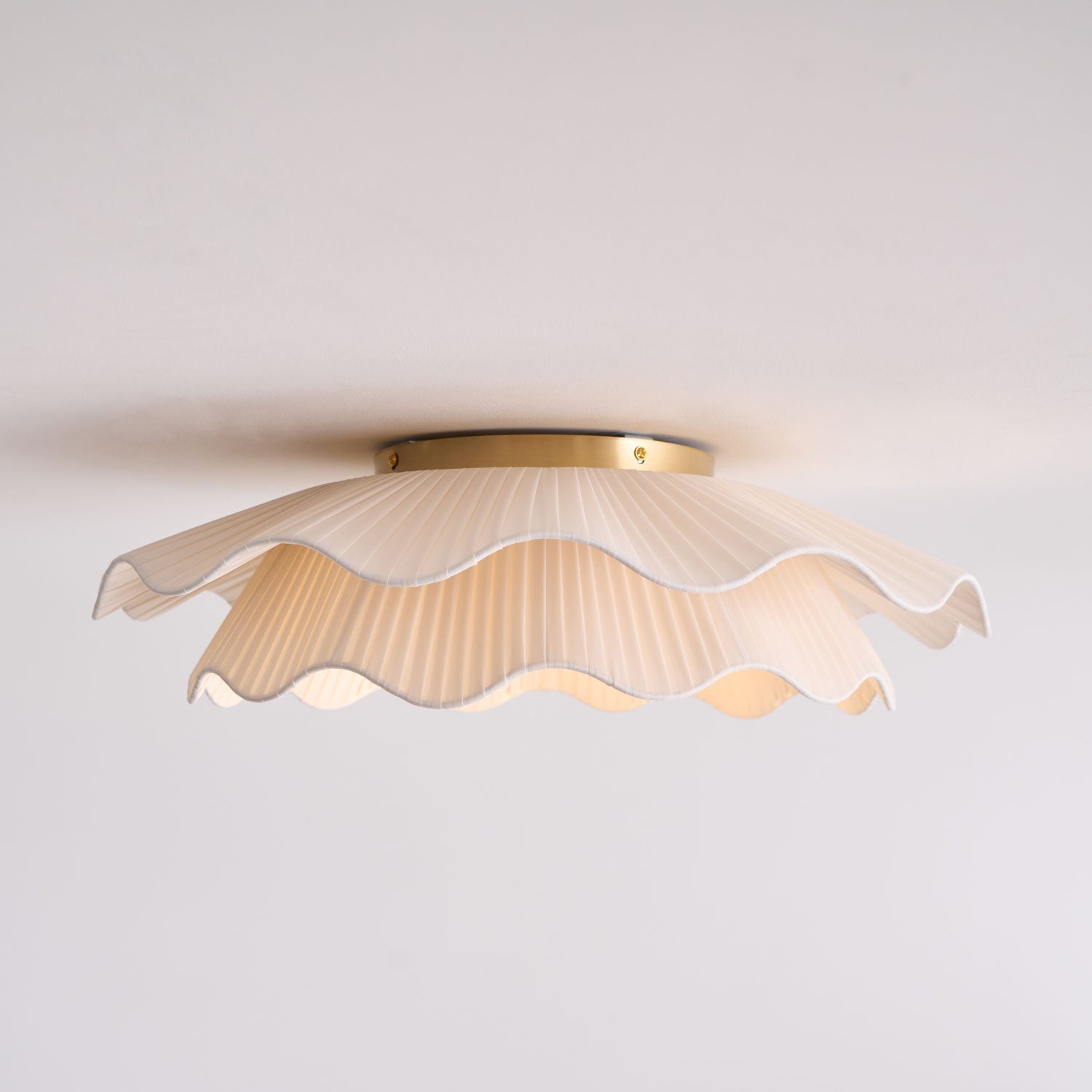 Tirah Fabric Wave Ceiling Light Brass - Neutralighting
