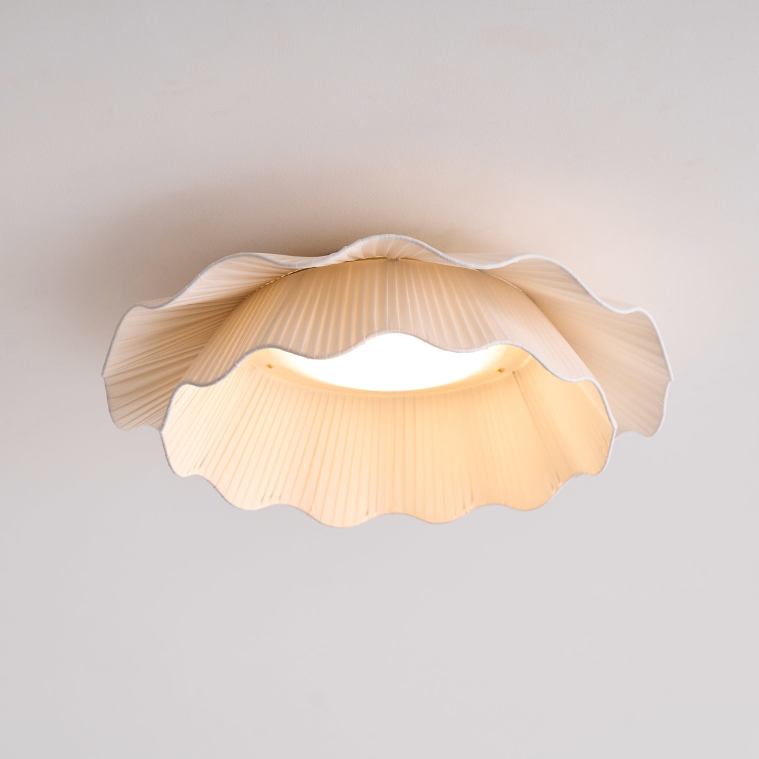 Tirah Fabric Wave Ceiling Light Brass - Neutralighting
