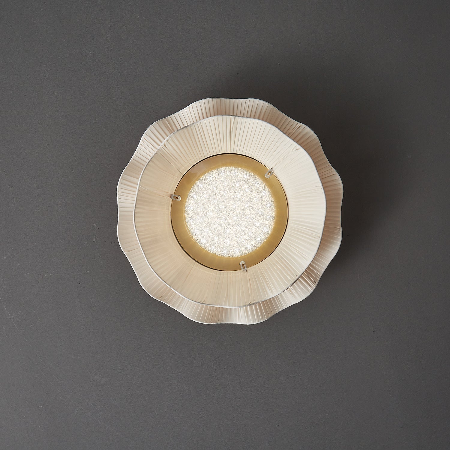 Tirah Fabric Wave Ceiling Light Brass - Neutralighting