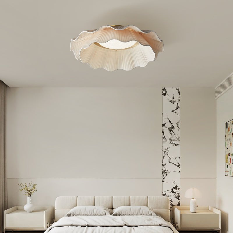 Tirah Fabric Wave Ceiling Light Brass - Neutralighting