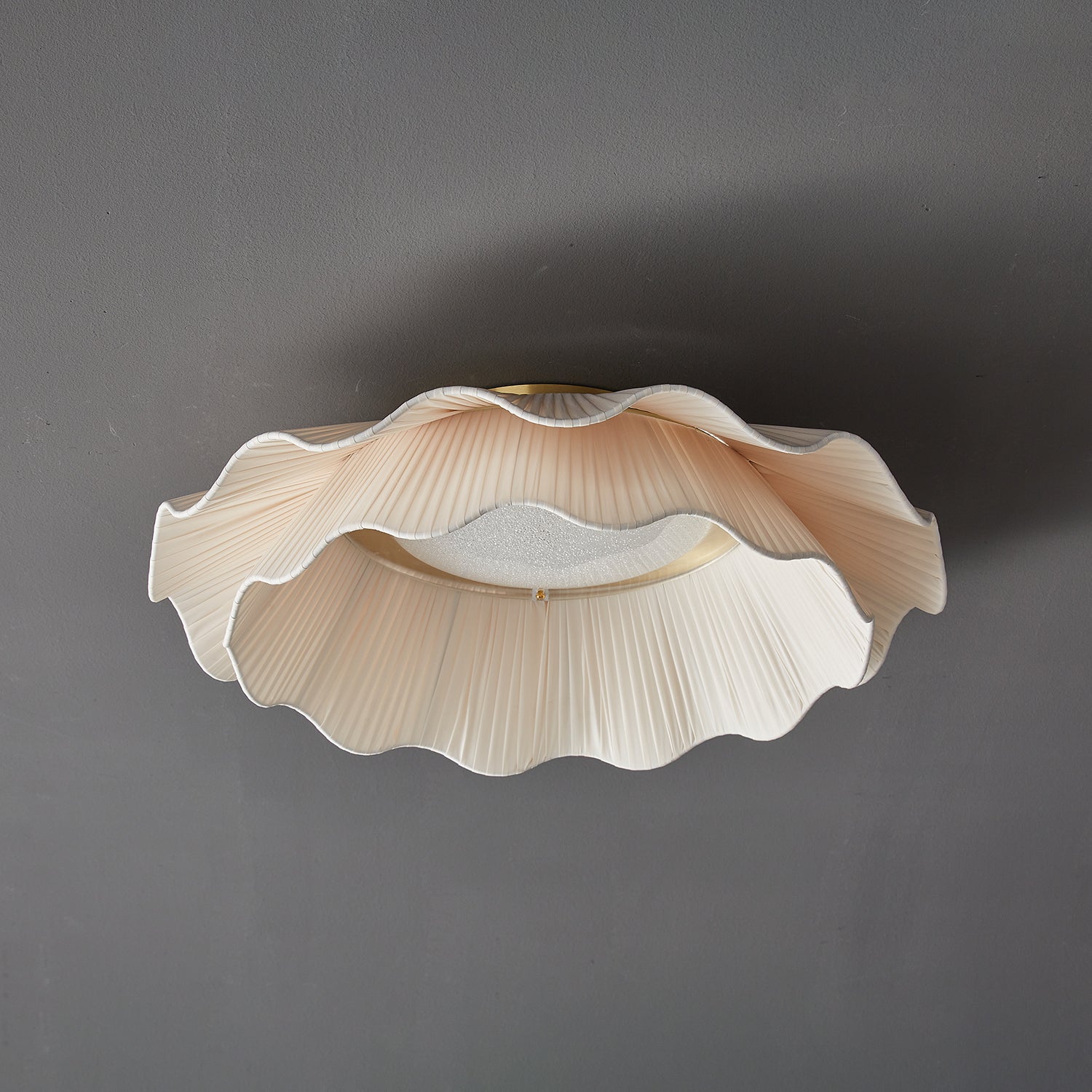 Tirah Fabric Wave Ceiling Light Brass - Neutralighting