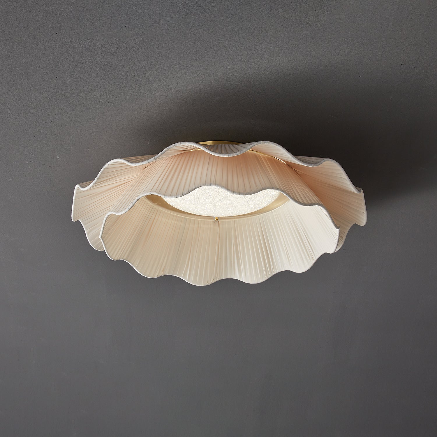 Tirah Fabric Wave Ceiling Light Brass - Neutralighting