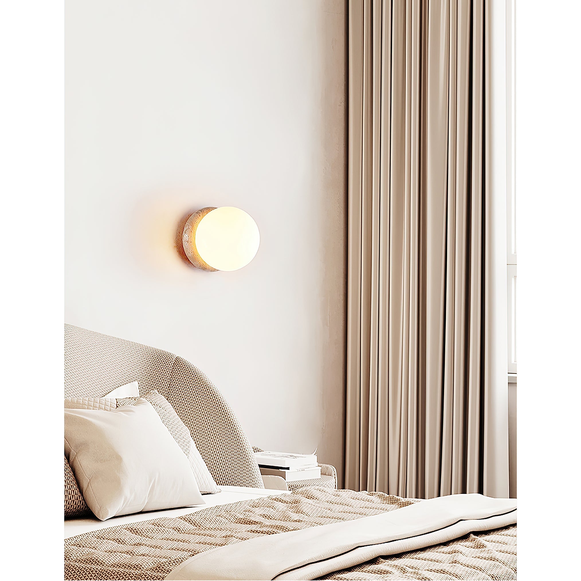 Blikuvys Modern Minimalist Travertine Glass Wall Lamp - Neutralighting