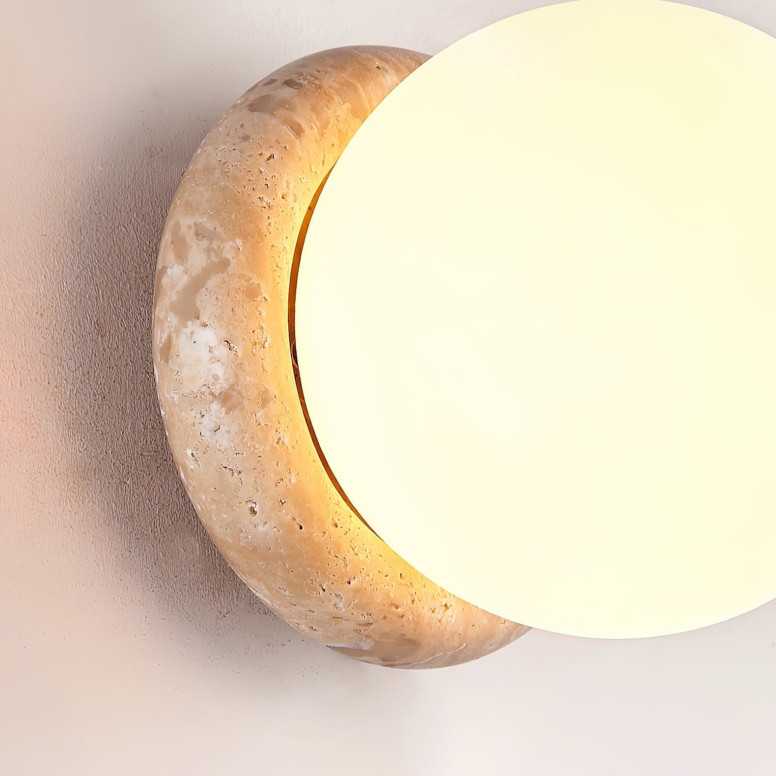 Blikuvys Modern Minimalist Travertine Glass Wall Lamp - Neutralighting