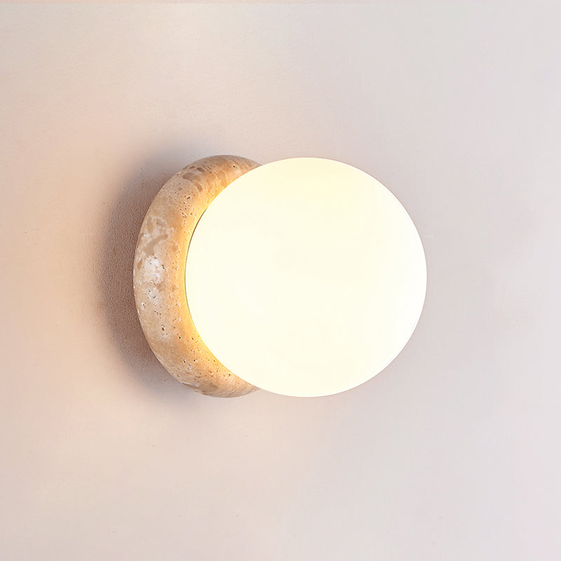 Blikuvys Modern Minimalist Travertine Glass Wall Lamp - Neutralighting