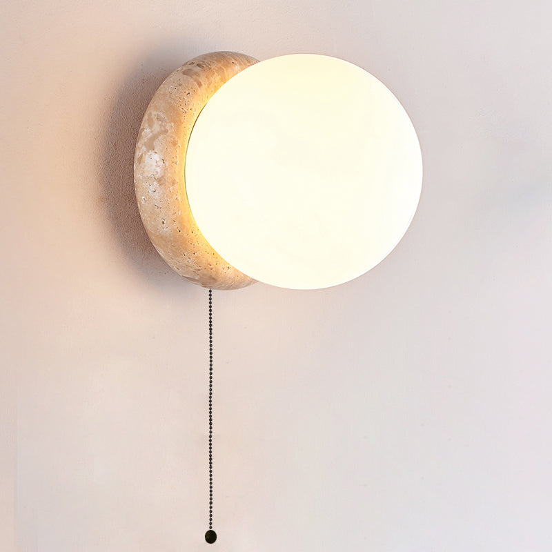 Blikuvys Modern Minimalist Travertine Glass Wall Lamp - Neutralighting