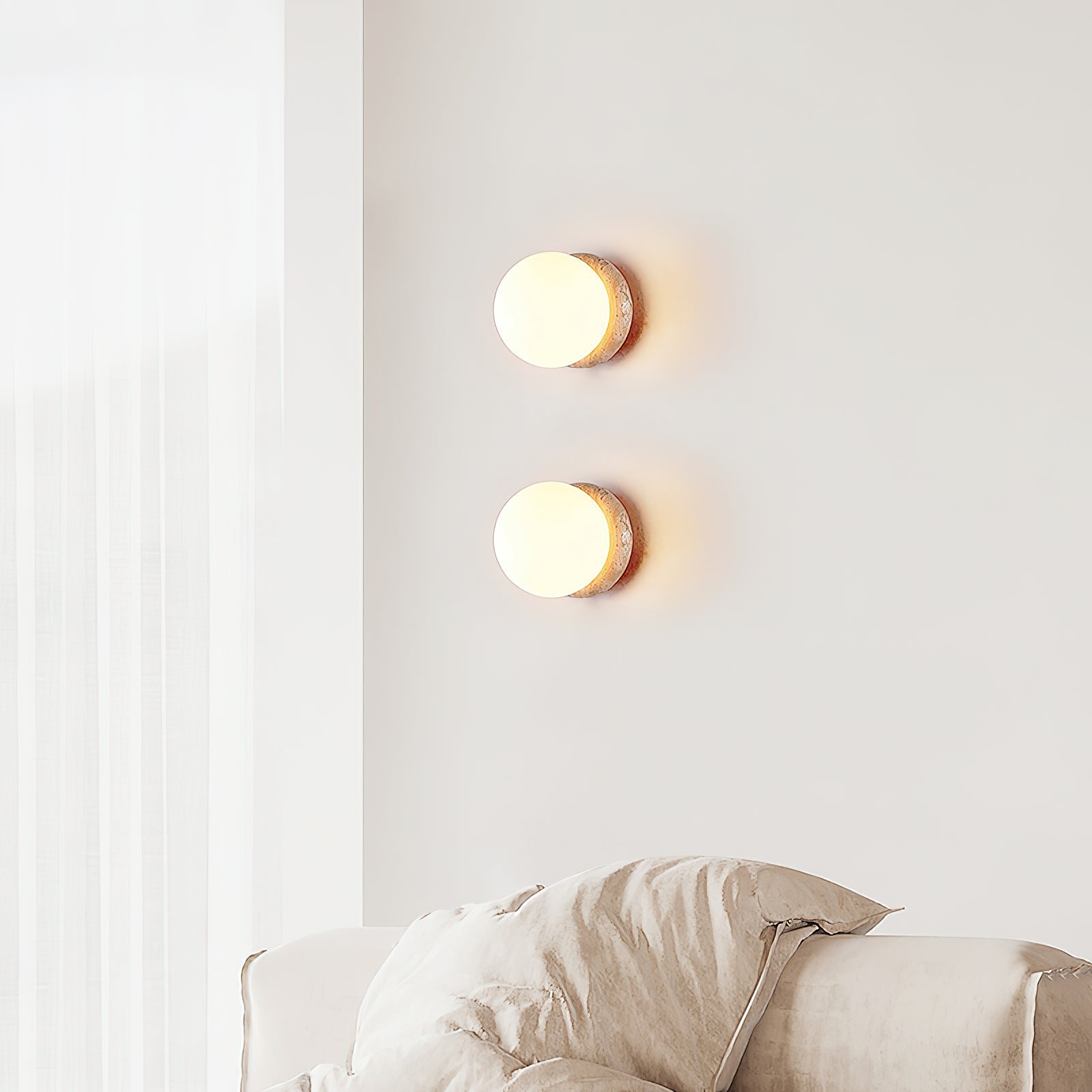Blikuvys Modern Minimalist Travertine Glass Wall Lamp - Neutralighting