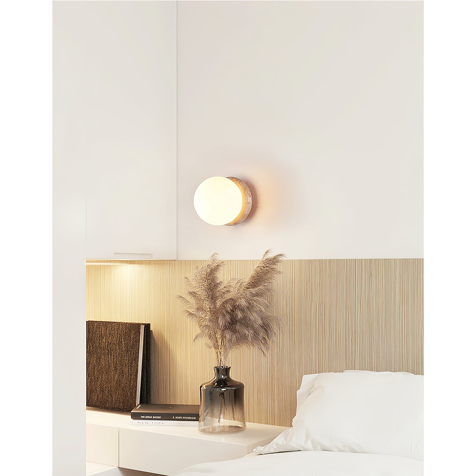 Blikuvys Modern Minimalist Travertine Glass Wall Lamp - Neutralighting