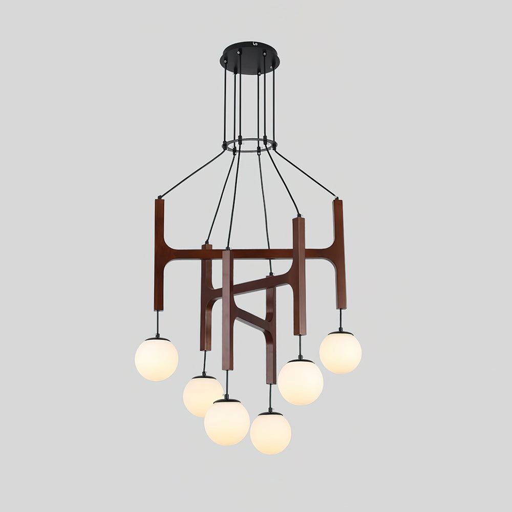 Terra Chandelier Geometric Wood - Neutralighting
