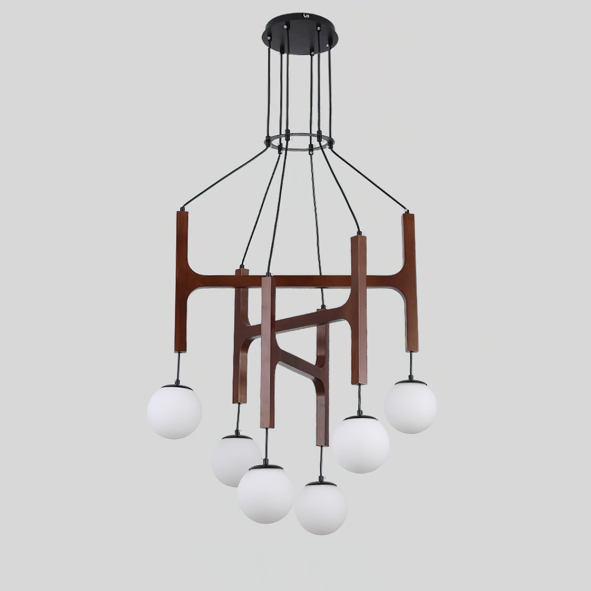 Terra Chandelier Geometric Wood - Neutralighting