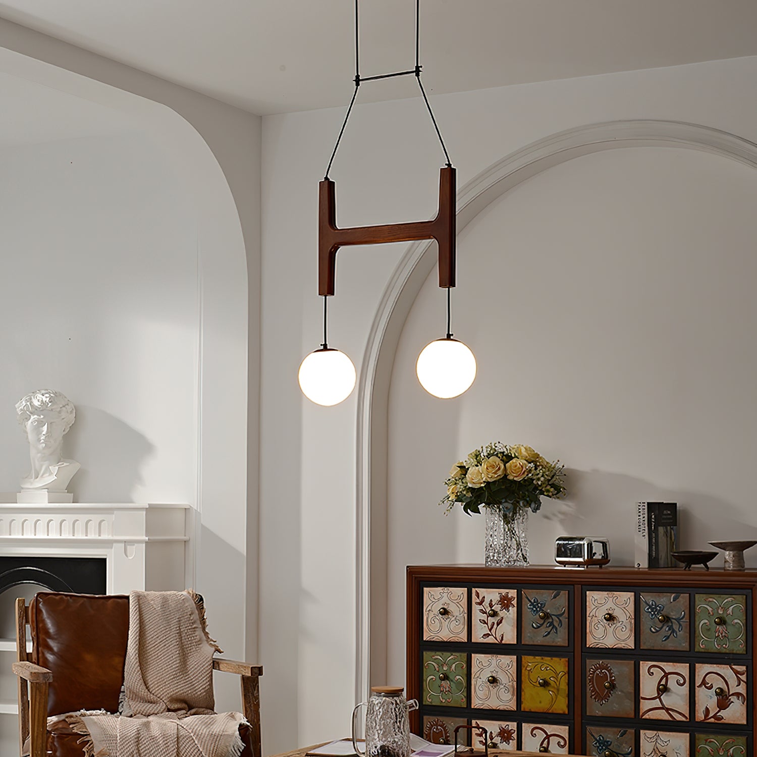 Terra Chandelier Geometric Wood - Neutralighting