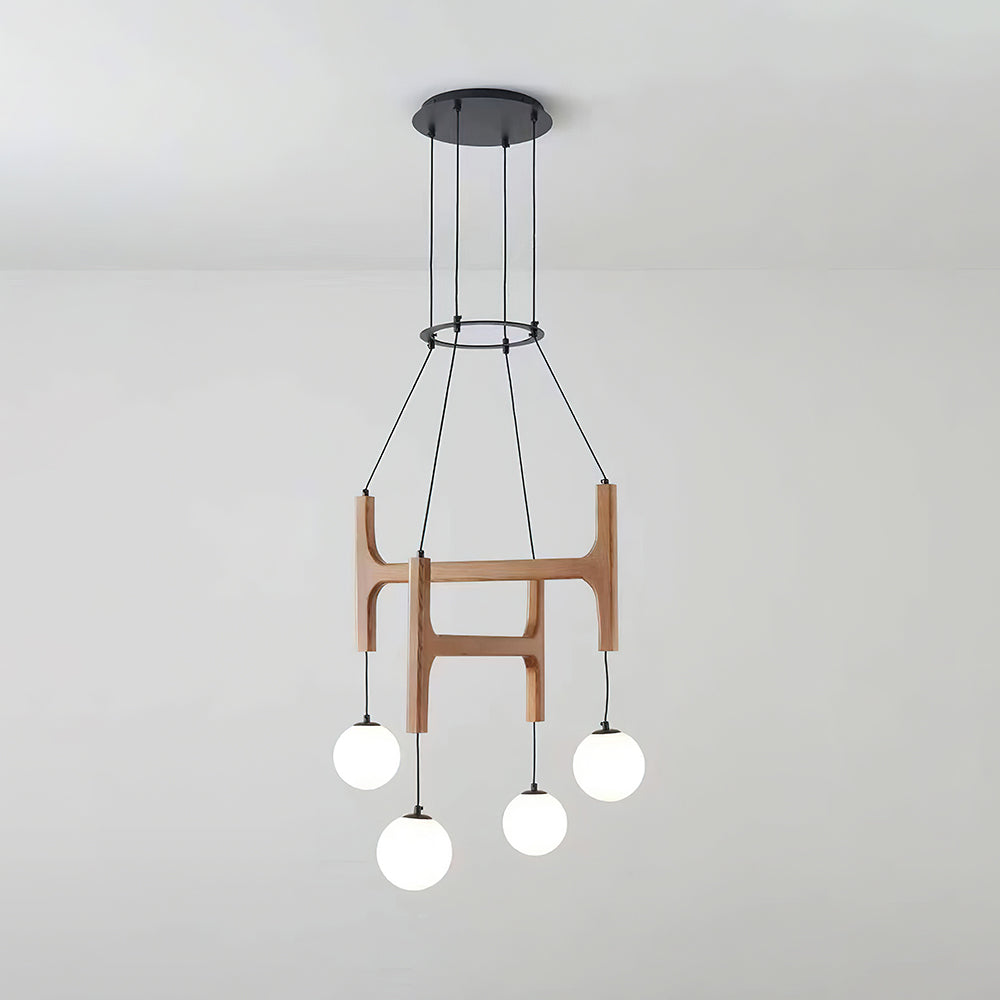 Terra Chandelier Geometric Wood - Neutralighting